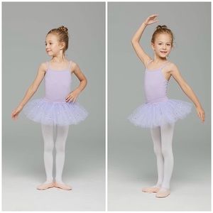 Ages 10-12 New Purple Leotard with Sparkly Skirt